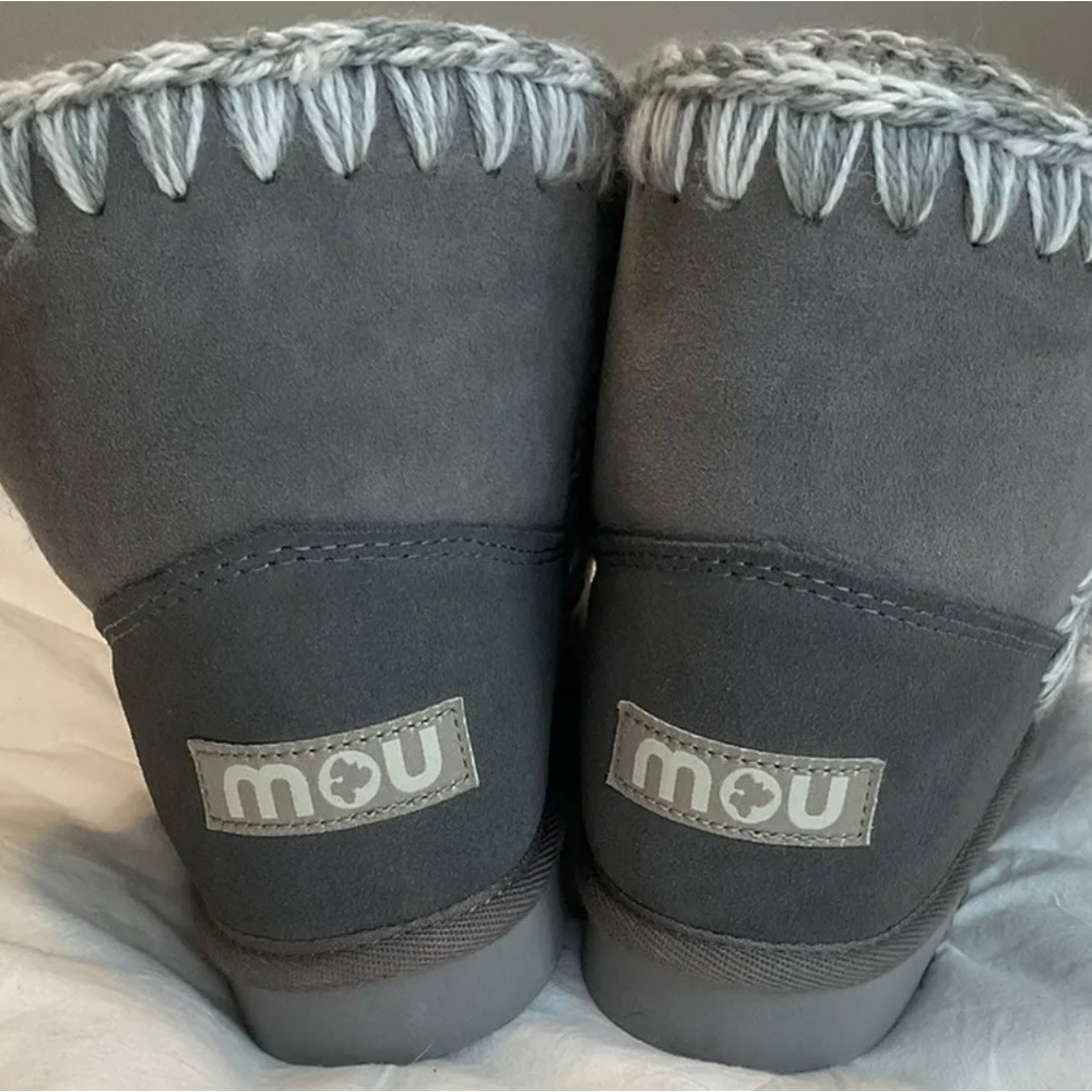 Womens MOU Glacier Boots by Free People Shearling Shipskin EU38/US 7 Gray EUC.